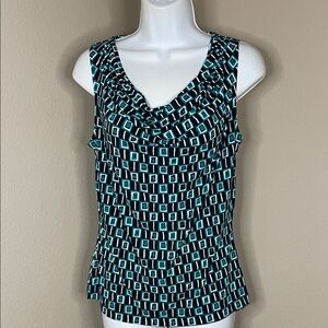 Calvin Klein Black and Teal Geometric Tank Top